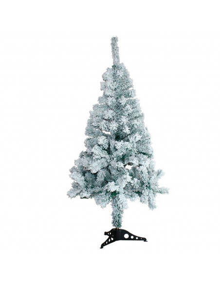 Tradineur - Árbol de Navidad nevado, pino, abeto artificial blanco, estructura de plástico y metal revestido, robusto y duradero