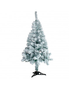 Tradineur - Árbol de Navidad nevado, pino, abeto artificial blanco, estructura de plástico y metal revestido, robusto y duradero