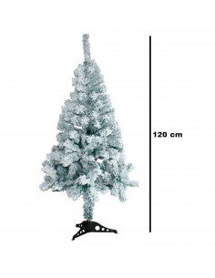 Tradineur - Árbol de Navidad nevado, pino, abeto artificial blanco, estructura de plástico y metal revestido, robusto y duradero 2