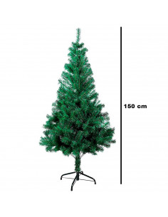 Tradineur - Árbol de Navidad, abeto artificial verde, estructura de plástico y metal revestido, robusto y duradero, fácil montaj 2