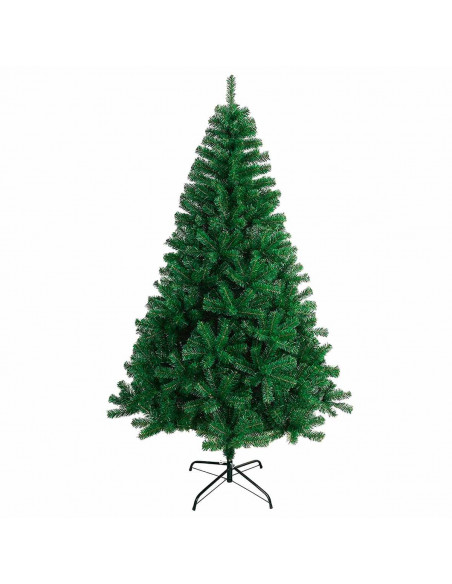 Tradineur - Árbol de Navidad, abeto artificial verde, estructura de plástico y metal revestido, robusto y duradero, fácil montaj