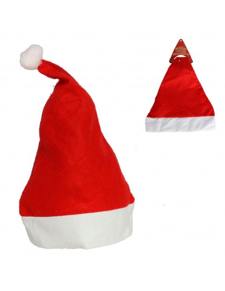 Tradineur - Pack de 12 gorros de Papá Noel para adultos, poliéster, accesorios navideños, sombreros, Navidad, carnaval, fiestas