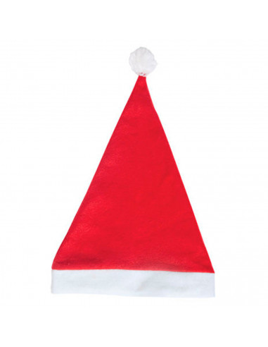 Tradineur - Pack de 12 gorros de Papá Noel para adultos, poliéster, accesorios navideños, sombreros, Navidad, carnaval, fiestas