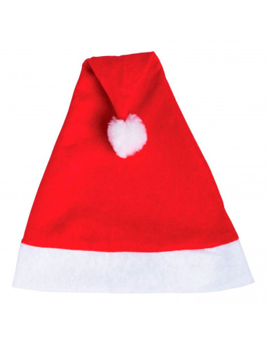 Tradineur - Pack de 12 gorros de Papá Noel para adultos, poliéster, accesorios navideños, sombreros, Navidad, carnaval, fiestas