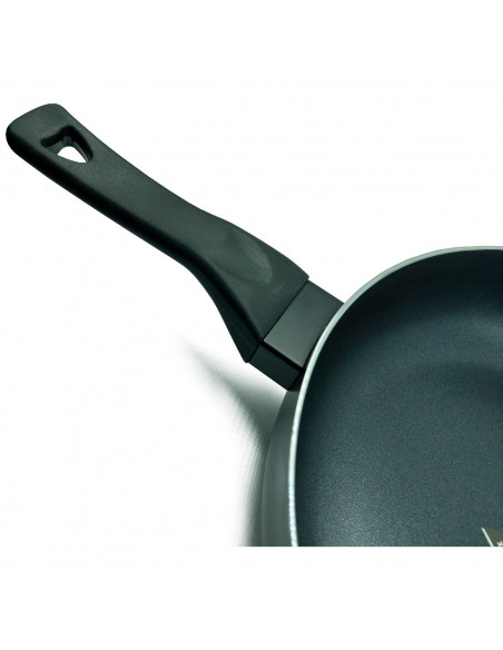 Tradineur - Sartén profundo de inducción rápida antiadherente - Incluye mango de silicona - Apto para inducción, gas, electricid