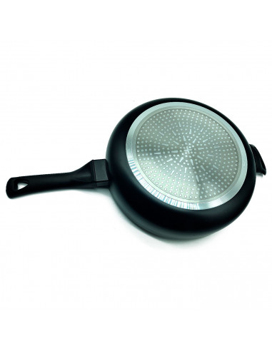 Tradineur - Sartén profundo de inducción rápida antiadherente - Incluye mango de silicona - Apto para inducción, gas, electricid