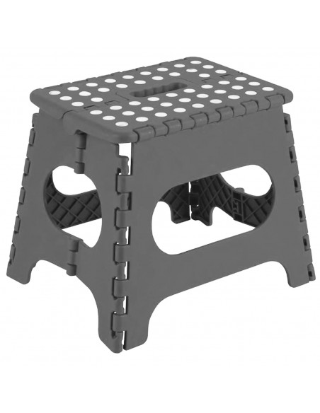 Tradineur - Taburete plegable pequeño de pvc, 27 cm de altura, antideslizante, multiusos, color surtido (blanco,negro,gris)