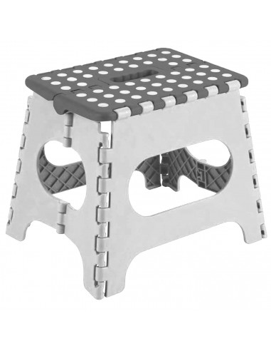Tradineur - Taburete plegable pequeño de pvc, 27 cm de altura, antideslizante, multiusos, color surtido (blanco,negro,gris)