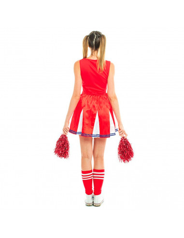 Tradineur - Disfraz de animadora para adulto, poliéster, incluye vestido, atuendo de carnaval, Halloween, cosplay (Mujer, Talla