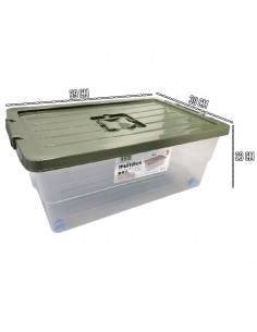 Tradineur - Caja de Almacenamiento con ruedas y tapa de colores -  Plástico - Contenedor para almacenar juguetes, libros, ropa, 2