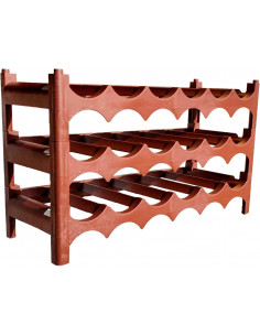 Tradineur - Botellero de plástico apilable - 3 Baldas apilables - Capacidad para 18 Botellas - Ideal para el Almacenamiento de B