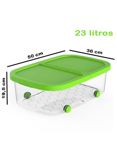 Tradineur - Caja de almacenamiento con ruedas y tapa con doble abertura, plástico, contenedor, juguetes, libros, ropa, mantas, f