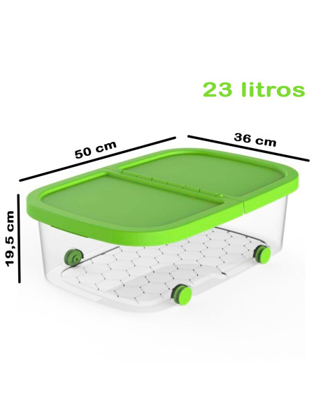 Tradineur - Caja de almacenamiento con ruedas y tapa con doble abertura, plástico, contenedor, juguetes, libros, ropa, mantas, f