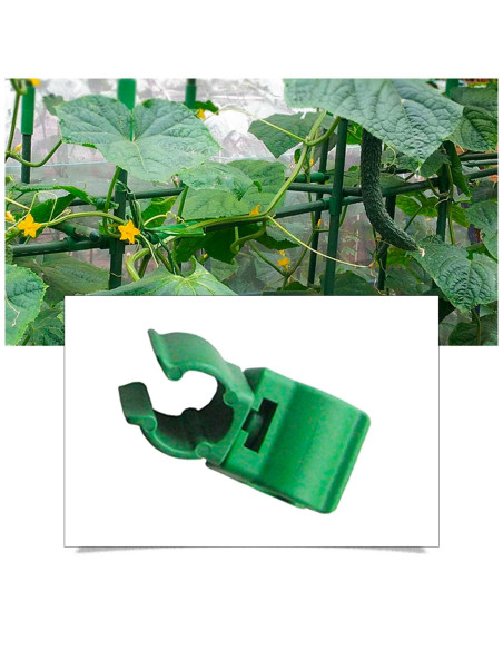 Tradineur - Pack de 30 Abrazaderas para tutores de 8 mm - Giro de 360º - Fabricado en plástico - Accesorio para tutores de jardí