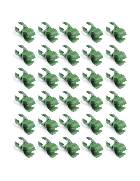 Tradineur - Pack de 30 Abrazaderas para tutores de 11 mm - Giro de 360º - Fabricado en plástico - Accesorio para tutores de jard