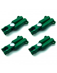 Tradineur - Pack de 12 Conectores para tutores de 8 mm - Fabricados en plástico - Accesorio para tutores de jardín - Color Verde