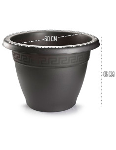 Tradineur - Maceta Redonda "Terracota" - Fabricado en Plástico - Macetero apto para Exterior e Interior del hogar - Ø 60 cm - Co 2