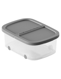 Tradineur - Caja de almacenamiento con ruedas y tapa con doble abertura, plástico, contenedor, juguetes, libros, ropa, mantas, f 2