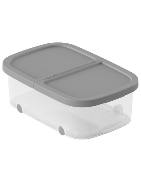 Tradineur - Caja de almacenamiento con ruedas y tapa con doble abertura, plástico, contenedor, juguetes, libros, ropa, mantas, f