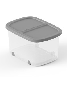 Tradineur - Caja de almacenamiento con ruedas y tapa con doble abertura, plástico, contenedor, juguetes, libros, ropa, mantas, f 2