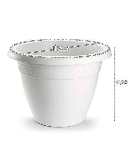 Tradineur - Maceta Redonda "Terracota" - Fabricado en Plástico - Macetero apto para Exterior e Interior del hogar - Ø 35 cm - Co