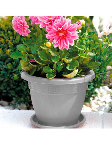 Tradineur - Maceta Redonda "Terracota" - Fabricado en Plástico - Macetero apto para Exterior e Interior del hogar - Ø 35 cm - Co