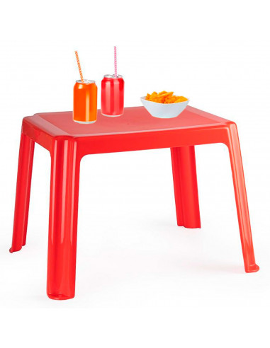 Tradineur - Mesa auxiliar de plástico, mesita baja, niños, polipropileno, estructura sólida, interior y exterior, salón, jardín,