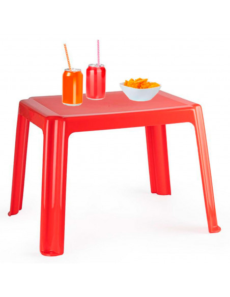 Tradineur - Mesa auxiliar de plástico, mesita baja, niños, polipropileno, estructura sólida, interior y exterior, salón, jardín,