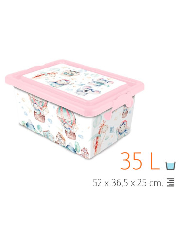 Tradineur - Caja de almacenamiento - Diseño de Volar - Capacidad de 35 Litros - Fabricado en España - Contenedor para almacenar