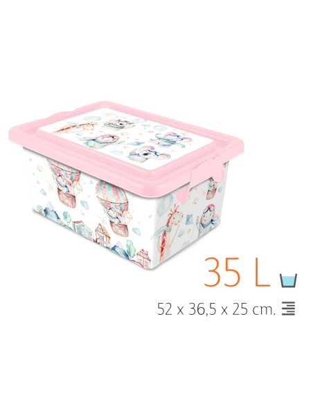 Tradineur - Caja de almacenamiento - Diseño de Volar - Capacidad de 35 Litros - Fabricado en España - Contenedor para almacenar