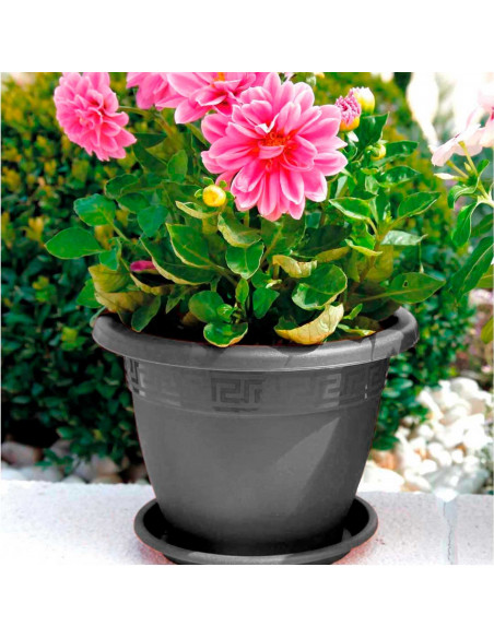 Tradineur - Maceta Redonda "Terracota" - Fabricado en Plástico - Macetero apto para Exterior e Interior del hogar - Ø 30 cm - Co