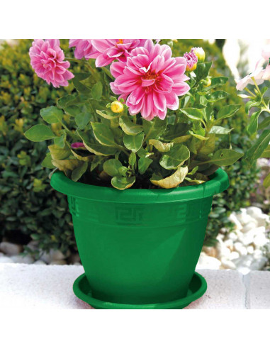 Tradineur - Maceta Redonda "Terracota" - Fabricado en Plástico - Macetero apto para Exterior e Interior del hogar - Ø 50 cm - Co