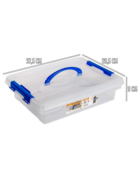 Tradineur - Caja de Almacenamiento N.º 29 - Incluye Asa y cierre clip - Capacidad de 5 Litros - Fabricado en España - Tamaño apr