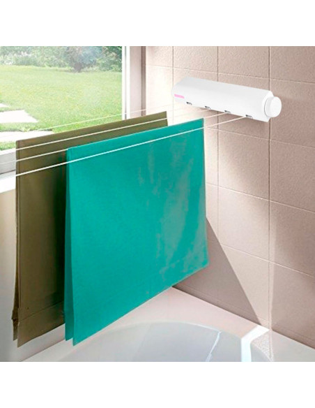 Tradineur - Tendedero Extensible de 5 Cuerdas - Longitud Máxima 3 metros - Fabricado en PP - Ahorro de Espacio, Multifuncional p