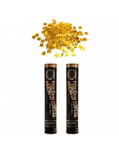 Tradineur - Pack de 2 cañones de confeti de aire comprimido, popper, cracker de confetti, cumpleaños, bodas, fiestas, celebracio