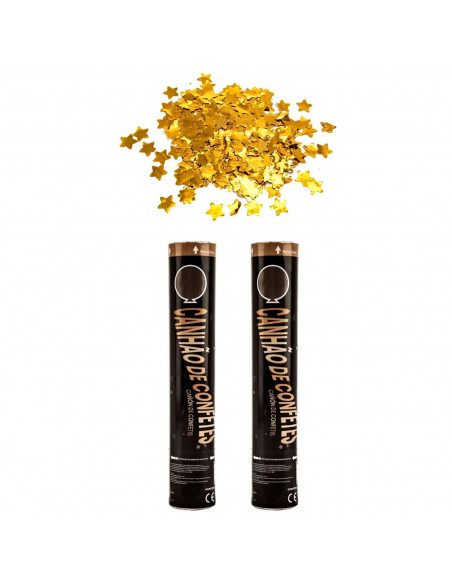 Tradineur - Pack de 2 cañones de confeti de aire comprimido, popper, cracker de confetti, cumpleaños, bodas, fiestas, celebracio