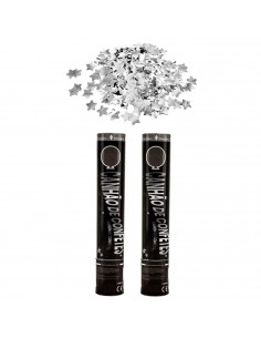 Tradineur - Pack de 2 cañones de confeti de aire comprimido, popper, cracker de confetti, cumpleaños, bodas, fiestas, celebracio