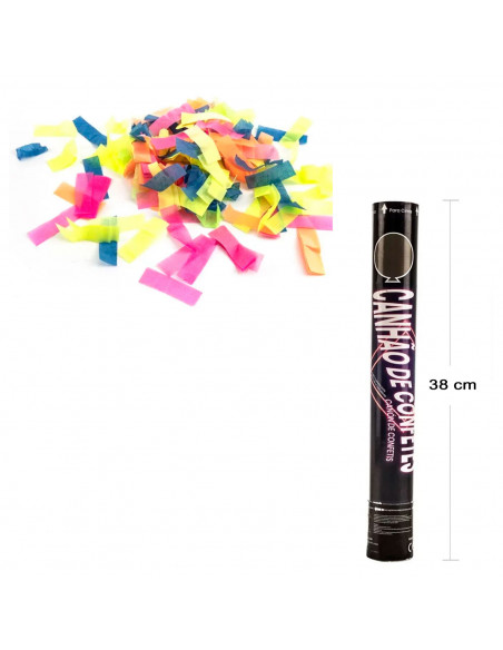 Tradineur - Pack de 2 cañones de confeti de aire comprimido, popper, cracker de confetti, cumpleaños, bodas, fiestas, celebracio