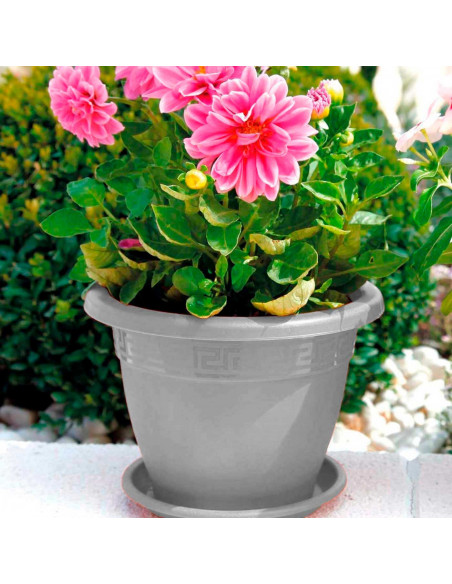 Tradineur - Maceta Redonda "Terracota" - Fabricado en Plástico - Macetero apto para Exterior e Interior del hogar - Ø 40 cm - Co