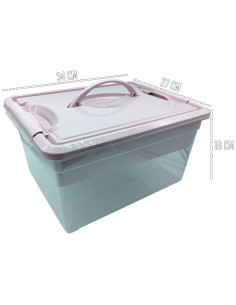 Tradineur - Caja de Almacenamiento con Bandeja interior y Asa - N.º 9 - 12 Litros - Fabricado en Plástico - Cierre Hermético y S 2