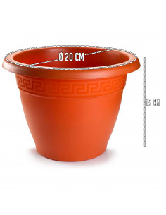 Tradineur - Maceta Redonda Terracota - Fabricado en Plástico - Macetero Apto para Exterior e Interior del hogar - Ø 20 cm - Colo 2