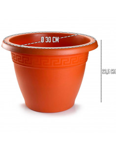 Tradineur - Maceta Redonda "Terracota" - Fabricado en Plástico - Macetero apto para Exterior e Interior del hogar - 30 cm - Colo 2