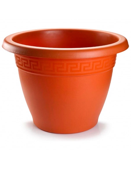 Tradineur - Maceta Redonda "Terracota" - Fabricado en Plástico - Macetero apto para Exterior e Interior del hogar - 35 cm - Colo