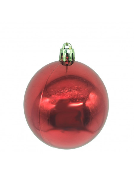 Tradineur - Pack de 16 Bolas de Navidad con diseño de giros - Fabricado en Plástico - Cordón Dorado - Decoración de Navidad - Ø