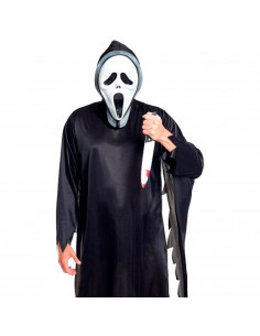 Tradineur - Disfraz de asesino scream para adulto, poliéster, incluye túnica y máscara, villano malvado, atuendo de carnaval, Ha