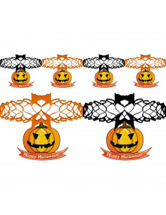 Tradineur - Pack de 2 Guirnaldas de Calabazas para Halloween - Longitud de 2 Metros - Decoración de temporada - Adornos para Hal