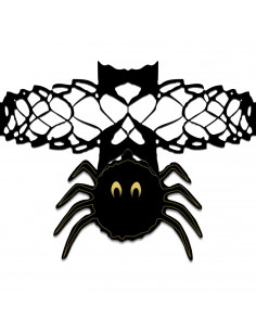 Tradineur - Pack de 2 Guirnaldas de arañas para Halloween - Longitud de 2 Metros - Decoración de temporada - Adornos para Hallow 2