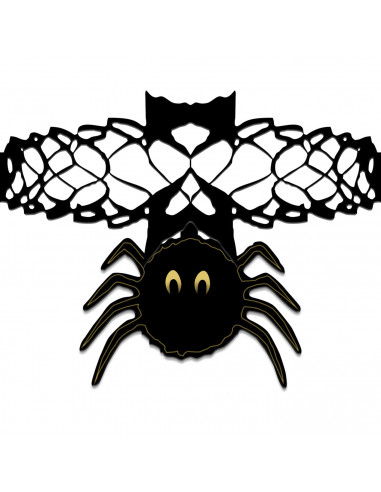 Tradineur - Pack de 2 Guirnaldas de arañas para Halloween - Longitud de 2 Metros - Decoración de temporada - Adornos para Hallow