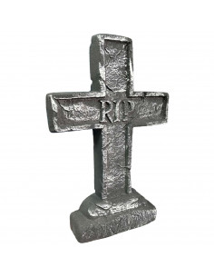 Tradineur - Lápida RIP para Halloween - Fabricada en Foam - Decoración para la temporada de Halloween - 58 x 38 x 9 cm