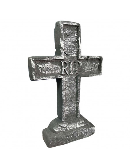 Tradineur - Lápida RIP para Halloween - Fabricada en Foam - Decoración para la temporada de Halloween - 58 x 38 x 9 cm